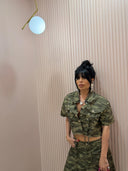 Camicia military stringhe mimetica