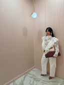 Camicia pizzo e organza bianca