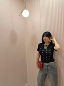 Maglia bottoni nera