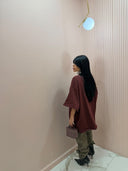 Maxi t-shirt bordeaux con orlo