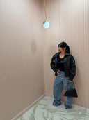 Biker bomber ecopelle black