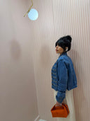 Giacca con alamari in denim