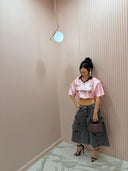 T-Shirt basket cropped rosa
