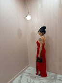 Dress con spacco red