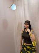 Top lycra marrone