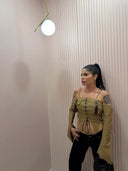 Top Trasversal stringhe beige