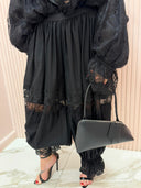 Pantalone ballon ricami nero