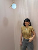 Maglia bottoni beige