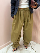 Pantalone baggy lacci beige