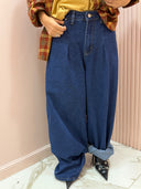 Jeans scuro extra lungo morbido