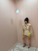 Camicia velata con spallina nude
