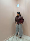 Pantalone tuta cargo grigio