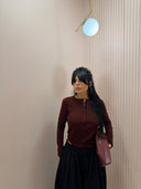 Maglia bottoncini bordeaux