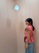 Gilet con alamari romantico rosa