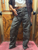 Jeans straight animalier
