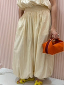 Coordinato in lino crema