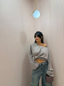 Shirt long sleeve over grigia