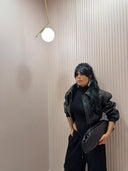 Giubbino pitonato ecopelle black