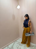 Body collo alto scollato blu