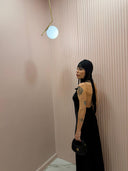 Maxi dress amanda satin black