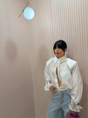 Camicia organza bianca con spallina