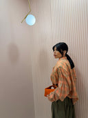 Camicia BIG spallina quadri arancio