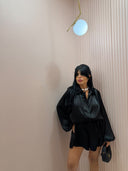 Mini dress/tutina kimono nero
