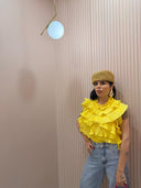 Top volant giallo