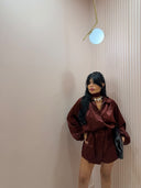Mini dress/tutina kimono bordeaux