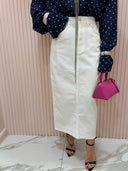 Gonna midi jeans bianco