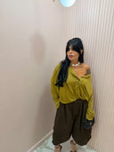 T-shirt oversize serafina senape/verde