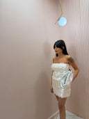 Mini dress paillettes bianco
