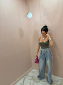 Jeans palazzo cinturini