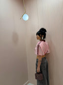 T-Shirt basket cropped rosa