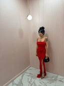 Dress con spacco red