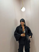 Camicia manica kimono nera