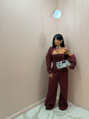 Set tuta 3 pezzi sporty and elegant bordeaux