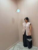 Blazer smanicato mood Zar* gessato rosa chiaro