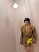 Dress Madame in lino beige
