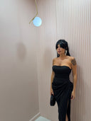 Dress Lorel drappeggio nero