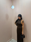 Dress healter marrone