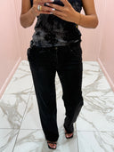 Jeans vita bassa nera