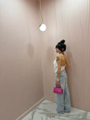Top satin bianco