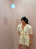Coordinato “Bee” camicia + shorts crema