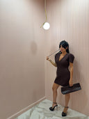 Mini dress pretty marrone
