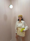 Camicia misto lino bianca