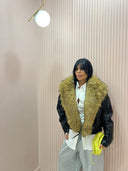 Bomber cropped pelliccia