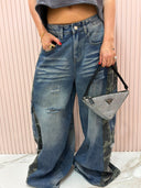 Denim cargo oversize mimetico
