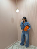 Salopette denim machine