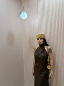 Dress satin cacao